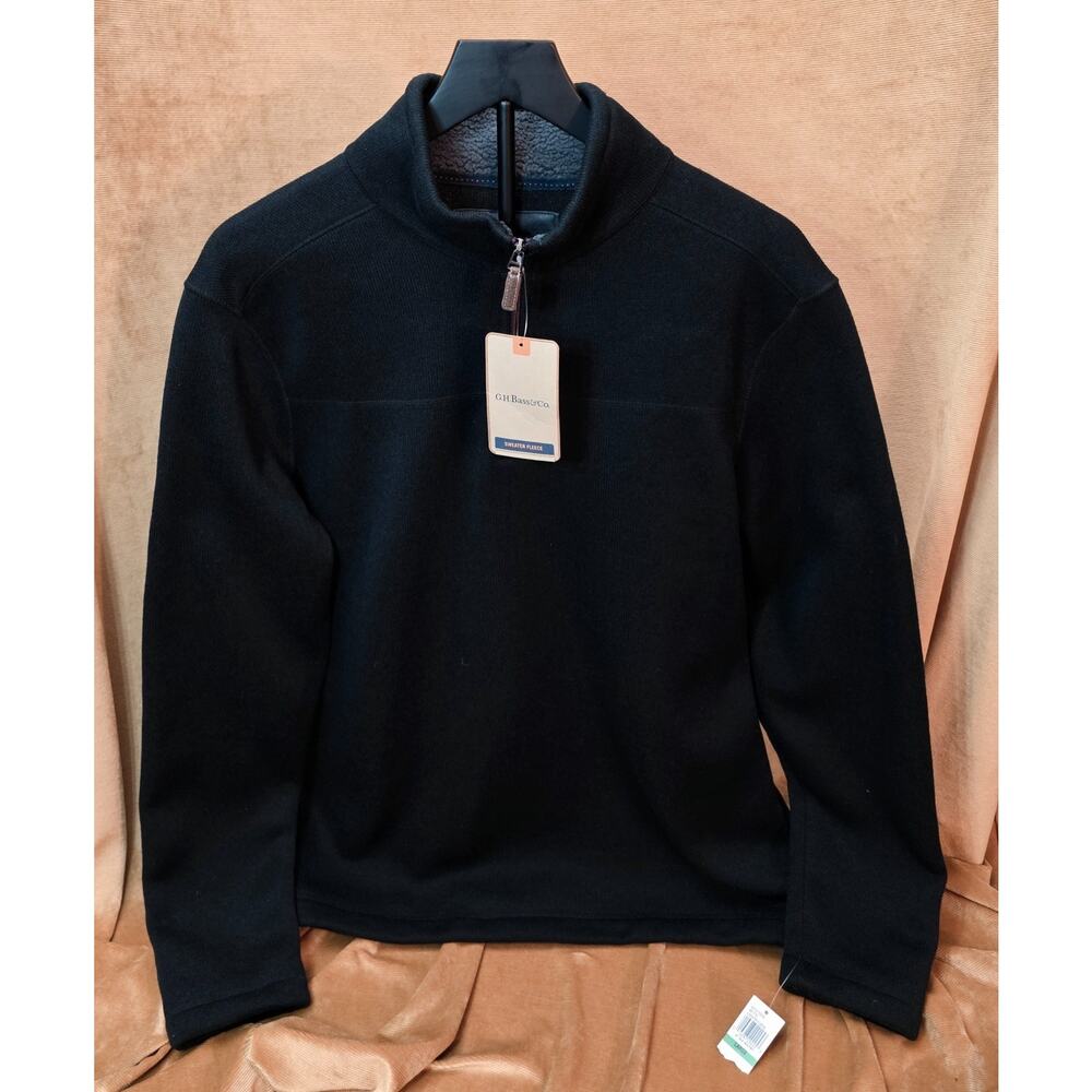 G.H. Bass & Co. Men's Large sweater Fleece New Jet Black